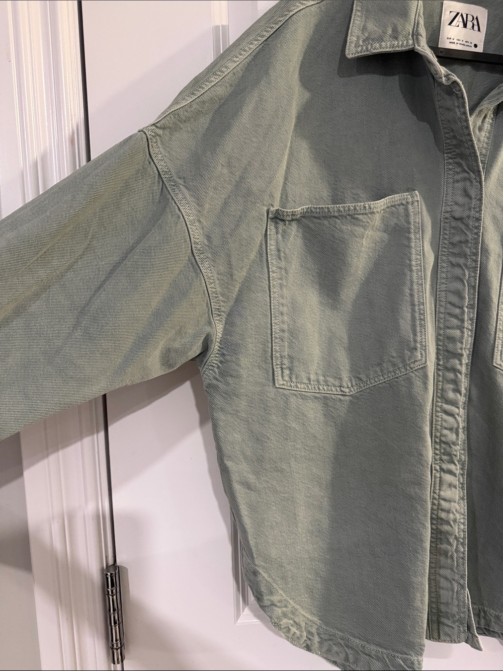 Zara 100% Cotton Button Down Casual Jean Overshirt Jacket - #76 - Picture 4 of 8